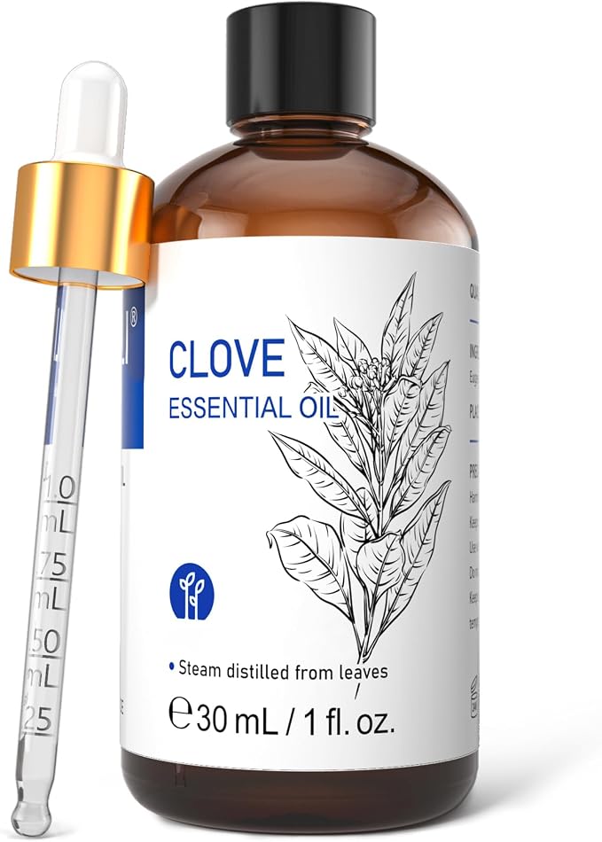 HIQILI Clove Essential Oil for Teeth and Gums, Aromatherapy, Skin Care