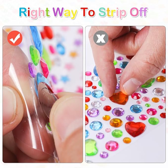MYDBUYSOME 2774pcs Gem Stickers Jewels for Crafts, Adhesive Gems Rhinestone | Stick on Gems Acrylic Bedazzling Glitter Bling Heart Stickers Craft Supplies
