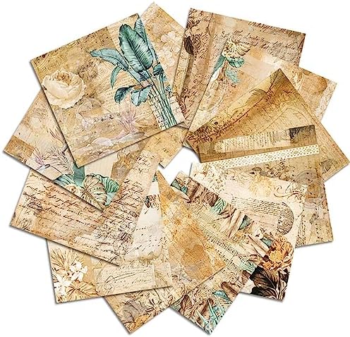YASMEN Vintage Scrapbook Paper Pad, 12x12 Single-Sided Cardstock Paper Pads for Card Making, Journals, Planner, DIY Envelopes, Greeting Cards,Gift Card, Decorative Art Craft -24 Sheets
