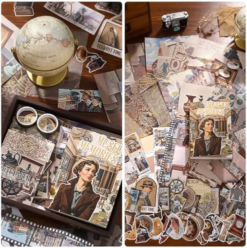 Scrapbook Supplies Kit, Vintage Junk journaling Supplies, Scrapbooking Kit