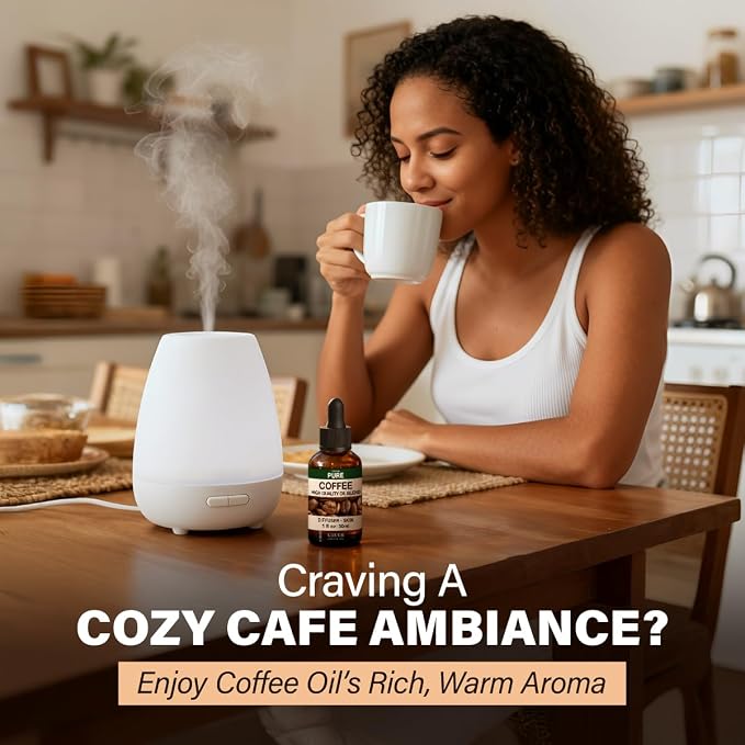 Kukka 100% Pure Coffee Essential Oil for Skin, Diffuser, 1.02 Fl Oz | Undiluted Coffee Oil for Energizing Diffuser Blends, Scalp & Skin Care, Massage & DIY Soap Making