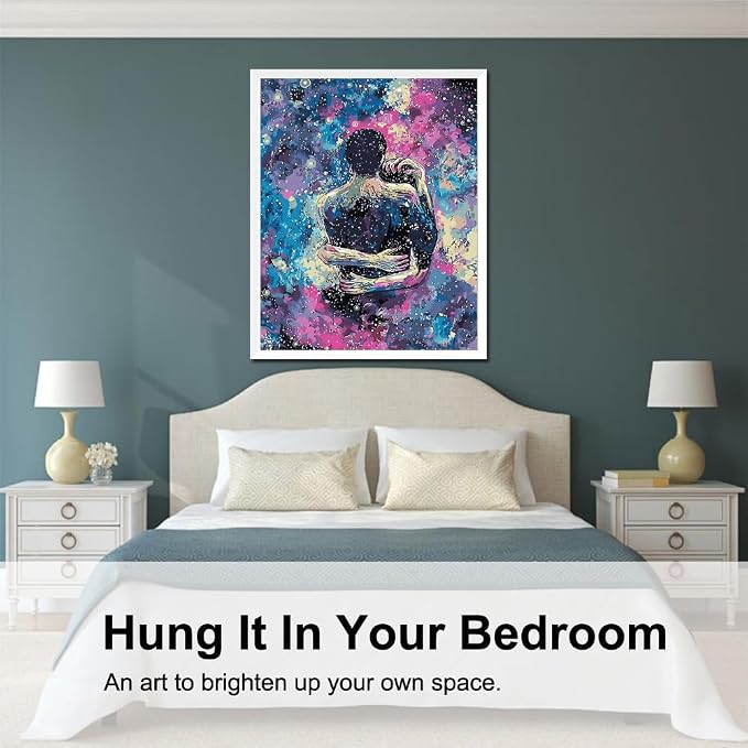 BAISITE Paint by Numbers Kit for Adults Beginners,16" Wx20 L Canvas for Painting Kits for Adults in Colorful Box-Cosmic Hug 8217