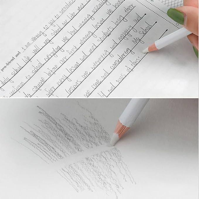 leuapl 6PCS Artist Eraser Pencils Wooden Sketch Highlight Painting Erasing Pen Student Limner