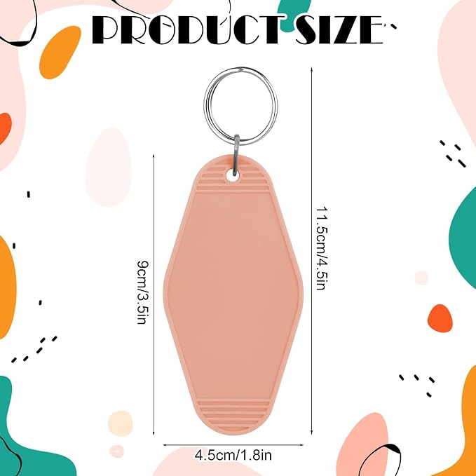 LOTMER 20/30/40/80 PCS Hotel Keychain Blank with Key Rings, 60 Colors Motel Key Chains for DIY Keychains