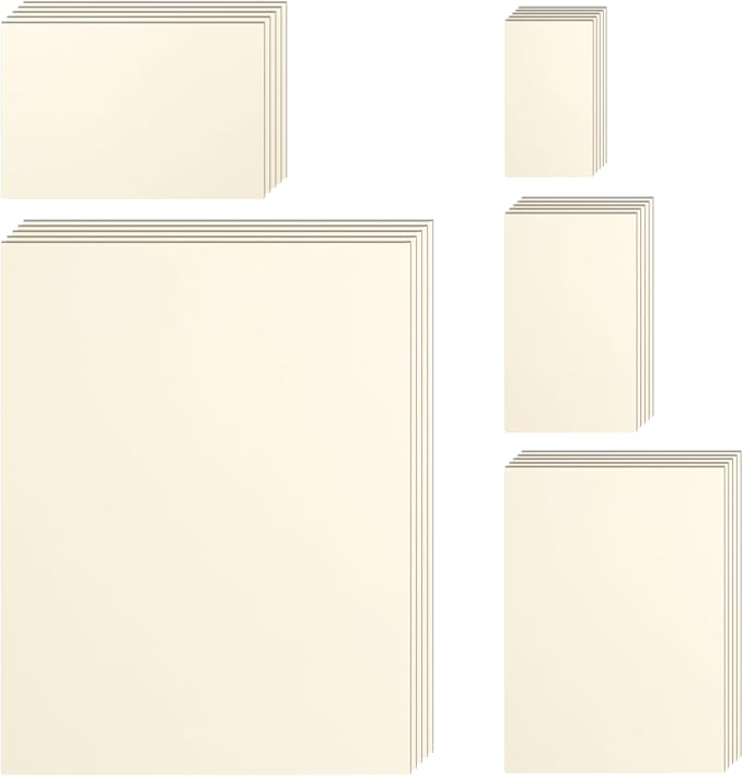 Silunkia 500 Sheets Cream Cardstock 5 Assorted Size Ivory Paper 75lb