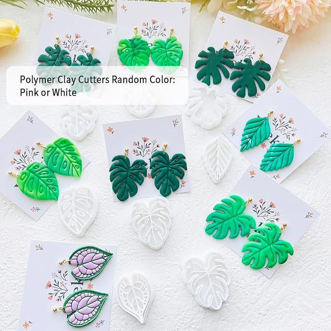 Leaf Shape Polymer Clay Cutters Set – Molds and Clay Cutters for Polymer Clay, Botanical Clay Earring Tools