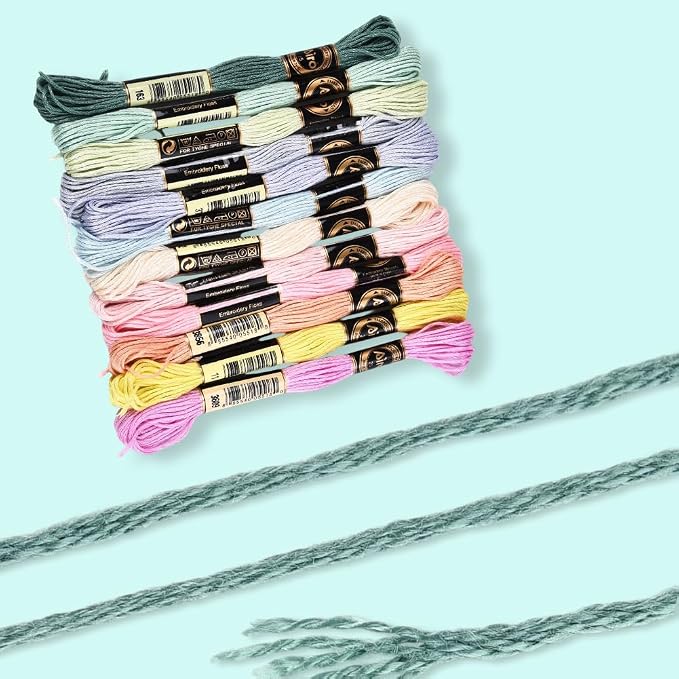 12 Skeins 6 Ply Candy Color Embroidery Floss for Hand Sewing
