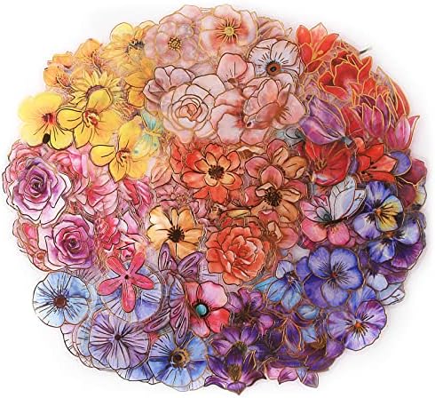 Dizdkizd 240-Piece Watercolor Floral Stickers with Gold-Outlined
