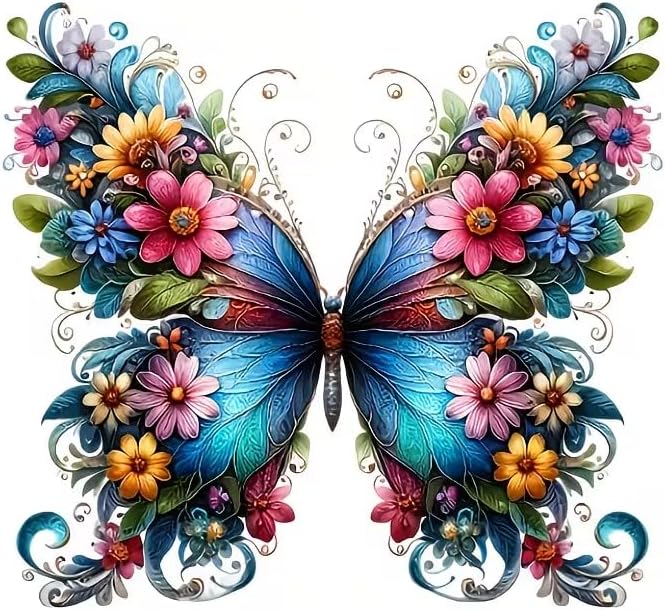 5D Diamond Painting Kits for Adults,Butterfly Diamond Art 13.7X13.7 inch