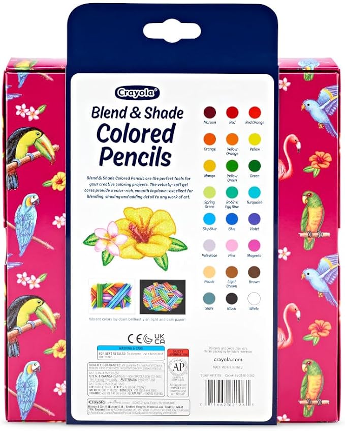 Crayola Blend & Shade Colored Pencils Set (24ct) Colored Pencils for Adult Coloring, Art Supplies for Sketching & Drawing, Gifts for Teens