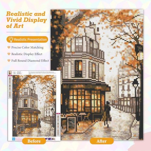 Landscape Diamond Art Kits for Adults Beginners 12x16 in, DIY Craft Gift
