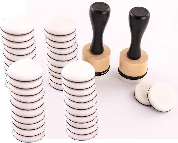 46 Packs Mini Ink Blending Tool Set, 2 Mini Applicator Tools and 44 Replacement Foam Pads for Scrapbooking Painting Drawing Art SuppliesInk Tools and More (Black 46pack)
