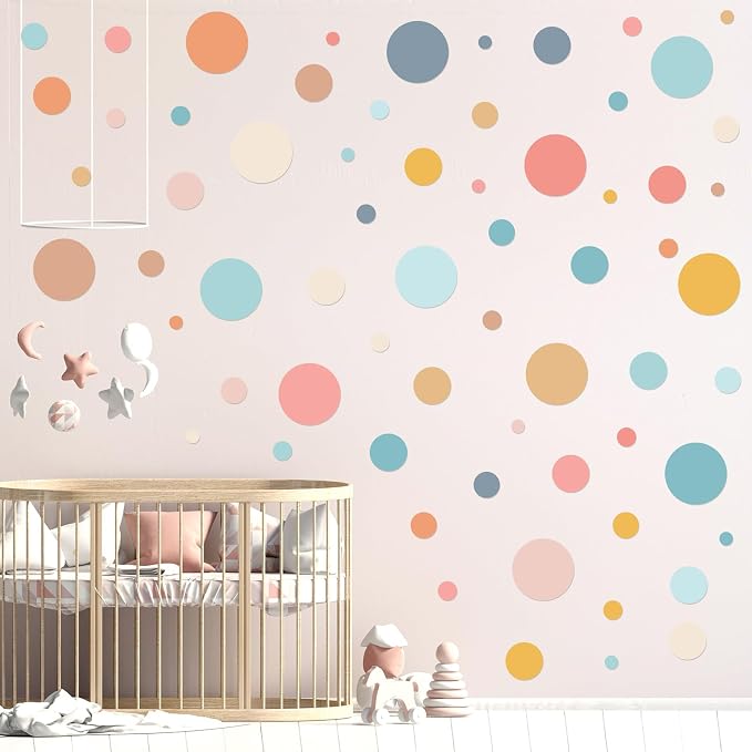 Zonon 264 Pcs Polka Dot Wall Decals Circle Stickers Peel and Stick