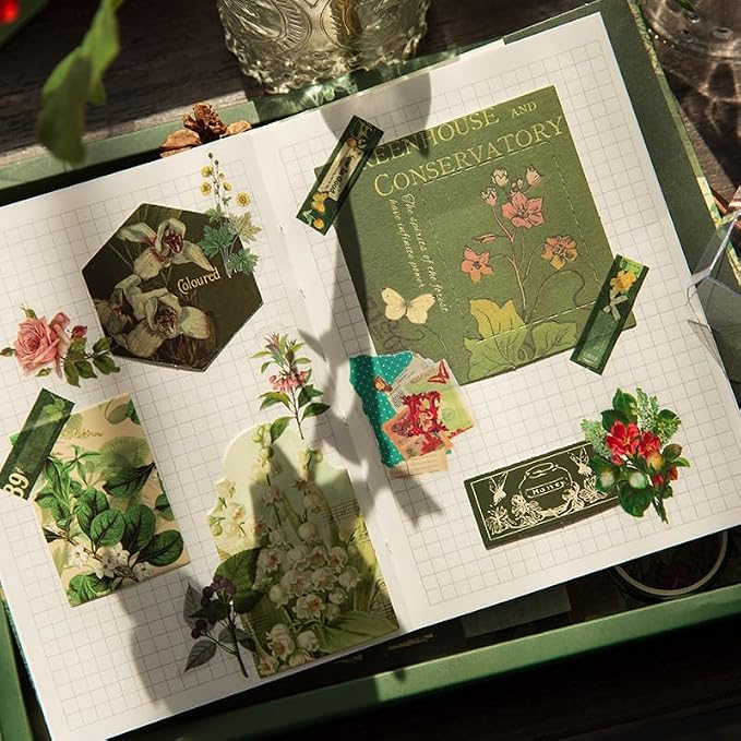 Scrapbooking Supplies Kit, A6 Grid Notebook, Vintage Junk Journaling Kit