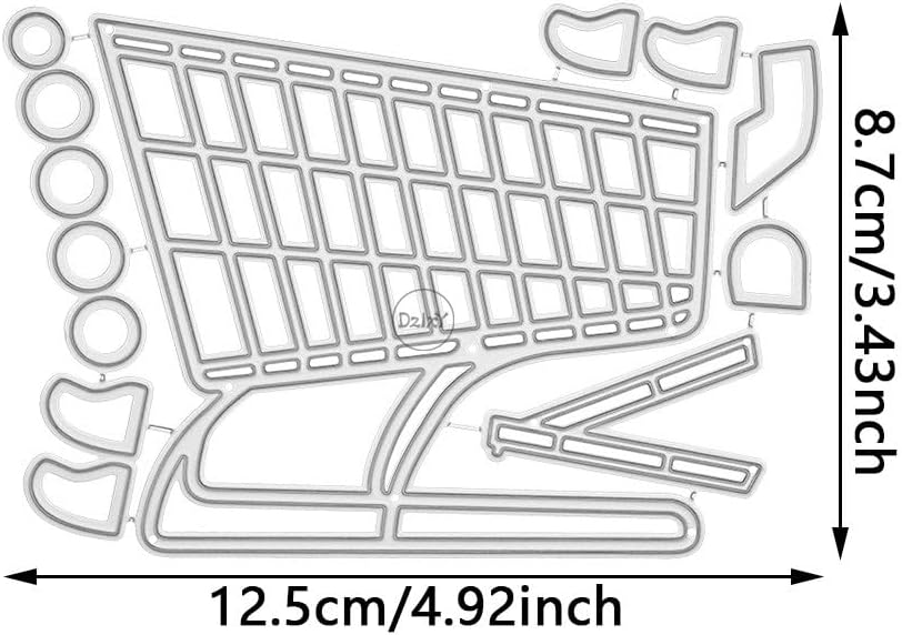 Patchwork Shopping Cart Metal Cutting Dies for Card Making