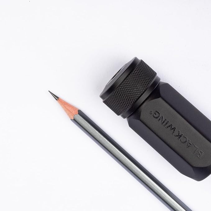 Blackwing One-Step Long Point Pencil Sharpener, German Steel Blade, Black