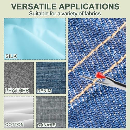 Automatic Needle Threaders Seam Ripper, Upgraded 3 in 1 Sewing Needle Threader Tool, 2Pcs Stretchable Quick Seam Rippers with Needle Storage for Hand Quilling, Embroidery Stitch Removal(Green)