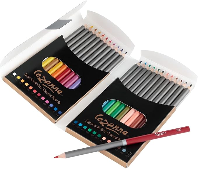 Cezanne Creative Mark Premium Colored Pencils MultiColor Set of 24 - Highly-Pigmented Drawing Pencils - Coloring Pencils for Drawing, Blending, Coloring, and More