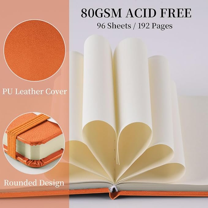 5x5 Pocket Sketch Book,80gsm Hardcover Art Sketchbook for Drawing Journal
