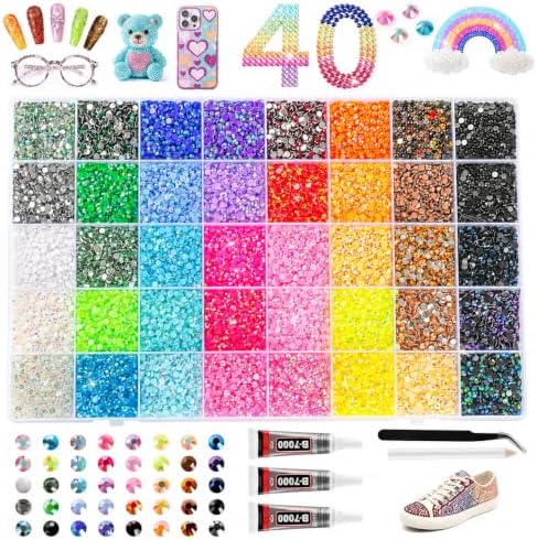 10000Pcs 40 Colors Bedazzler Kit with Rhinestones