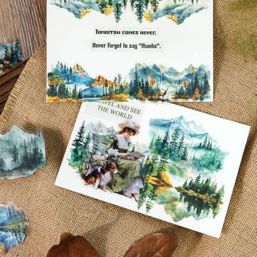 40 Pcs Aesthetic Nature Landscape Stickers for Junk Journaling