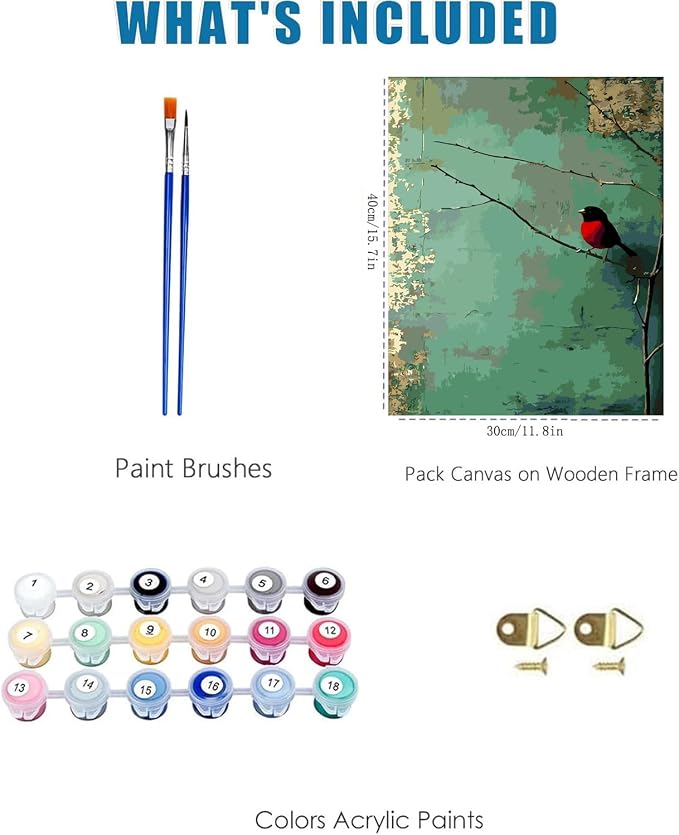 Birds Plant Paint by Numbers Kit for Adults, Color By Numbers for Adults | Funny Birds Plant Painting by Number Kits On Canvas, Number Artist Paint by Number Kit Funny Without Frame DIY, 12x16in