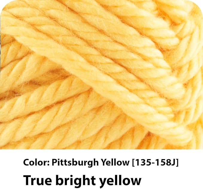Lion Brand Yarn Hometown Yarn, Super-Bulky Yarn for Knitting, Crocheting, and Crafting, 1 Pack, Pittsburgh Yellow | Super Bulky Acrylic Fiber for Warm Crochet Blankets, Knit Winter Hats, Chunky Cardigans, Soft Scarves, Weaving