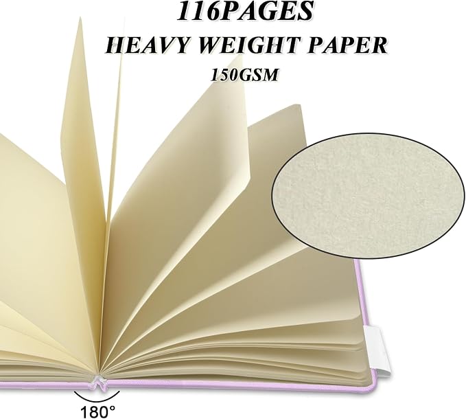 5" x 5" Hardcover Sketch Book,58 Sheets Small Mixed Media Pocket Sketch Pad
