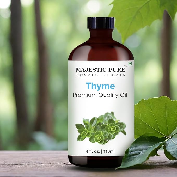 Majestic Pure Thyme Essential Oil for Diffuser - 4 Fl Oz | 100% Pure & Natural Essentials Oils for Humidifier, Air Freshening, Cleaning Home, Bath, spa-inspired self-care routines