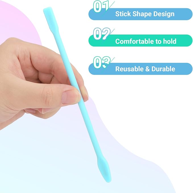 Gartful 9 Colors Large Silicone Stir Sticks, Reusable Epoxy Resin Mixing Sticks, Non-Stick Craft Stirring Rods for Paint Mixing, Glitter Tumblers, Liquid Art Supplies, DIY Crafts Tools
