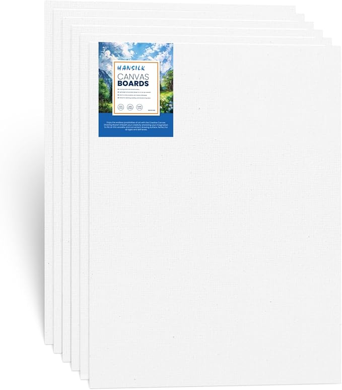 12x16 Canvas for Painting - Artist-Grade Blank Canvases Boards & Panels, Premium White Flat Canvas Bundle forAdults （6pack）