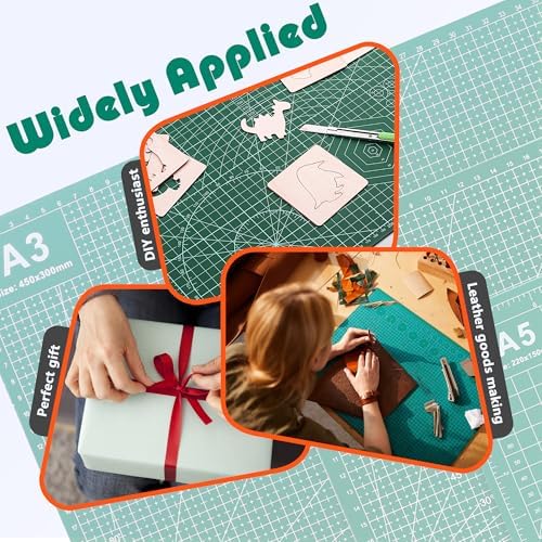 2 Packs Cutting Mats, 12inch x 18inch Rotary Cutting Mat Double Sided 5-Ply Craft Cutting Board for Sewing Crafts Hobby Fabric Precision Scrapbooking Project (A3: 12"W x 18"L)