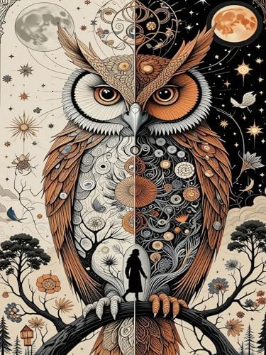 Benjenes Owl Diamond Art Kits for Adults, Diamond Painting Kits