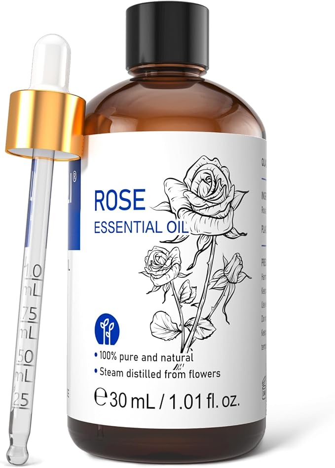 HIQILI Rose Essential Oil for Skin, Diffuser & Hair Care