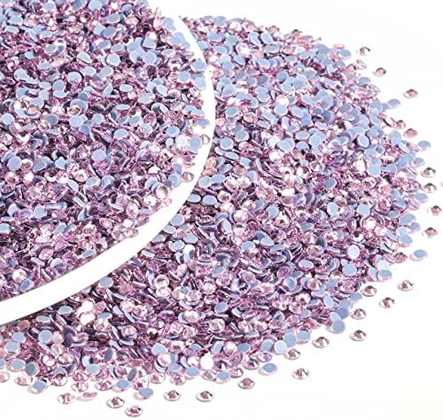 Beadsland Hotfix Rhinestones Bulk, 14400pcs Pink Hot Fix Rhinestones for Crafts Clothes DIY Decoration, Light Rose/Light Pink, SS10, 2.7-2.9mm