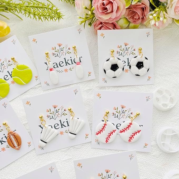 Sports Polymer Clay Cutters Set – Molds, Clay Cutters for Polymer Clay, Clay Earring Tools