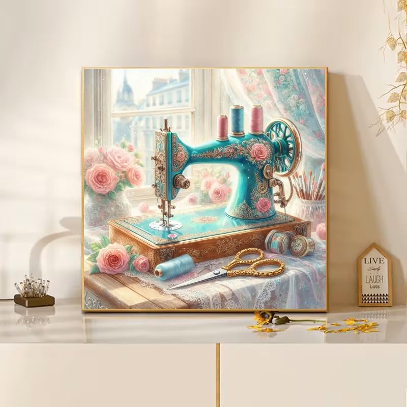 GEWOUVIN Sewing Tools Diamond Art Kits for Adults, Diamond Painting Kit Adults for Beginners, Round 5D DIY Dimond Art,Full Drill Painting Kit Art and Crafts for Adults Home Wall Decor【13.8x13.8inch】