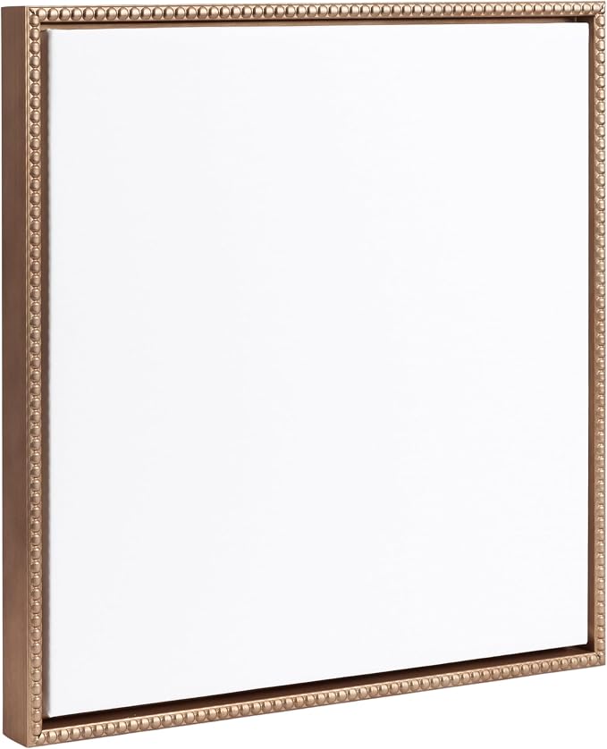 Kate and Laurel Sylvie Beaded Blank Vintage Framed Canvas Wall Art, 18x24 White, Modern Empty Canvas for Paint-Your-Own Art, Framed
