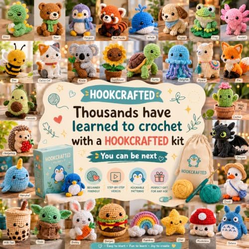 Beginner Crochet Kit for Adults & Teens, Australian Shepherd Dog Amigurumi Crochet Kit, Complete DIY Craft Supplies with Instructions, Cute Puppy Animal Starter Kit, Handmade Gift for Crochet Lovers