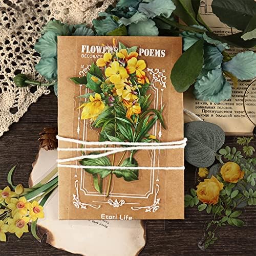 BLEDS 141 PCS Scrapbook Stickers Supplies, 120 PCS Nature Flower Self-Adhesive Stickers Plus 21PCS Big Size Scrapbooking Stickers Journaling Kit for Junk Journal Craft Card Making Decorative