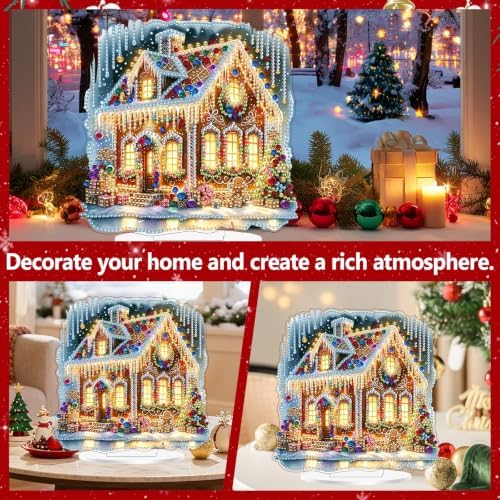 Christmas Diamond Art Kits for Adults,Gingerbread House Diamond Painting