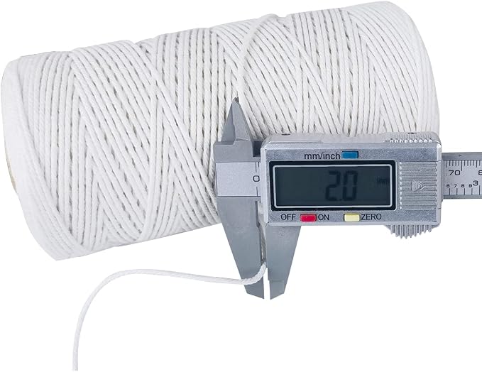 PerkHomy Cotton Butchers Twine String 1100 Feet 2mm Twine for Cooking Food Safe Crafts Bakers Kitchen Butcher Meat Turkey Sausage Roasting Gift Wrapping Gardening Crocheting Knitting