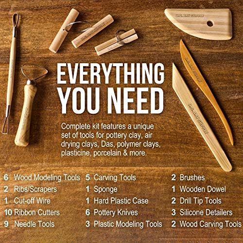 U.S. Art Supply Pottery & Clay Tools Set (53-Piece)