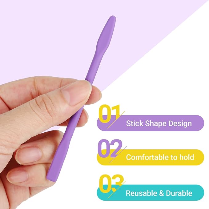 Gartful 9PCS Colored Silicone Stir Sticks, Reusable Epoxy Resin Stir Sticks, for Resin Mixing, Paint, Making Glitter Tumblers Cups, Arts, Crafts, Facial Mask Stirring Rods, 9 Colors