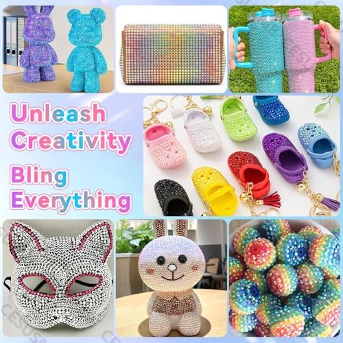 28000 Pcs Color Rhinestones Bedazzling Kit, Silver Resin Rhinestones