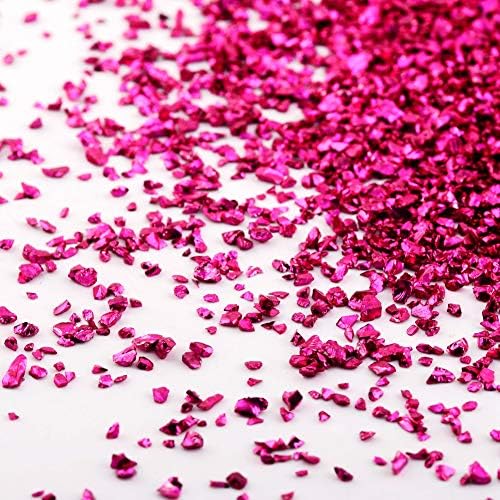 Crushed Glass Irregular Metallic Chips Sprinkles Chunky Glitter Rose Red 100g 2-4mm for Nail Arts Craft DIY Vase Filler Epoxy Resin Mold Scrapbooking Jewelry Making Decoration (Rose Red, 2-4mm)