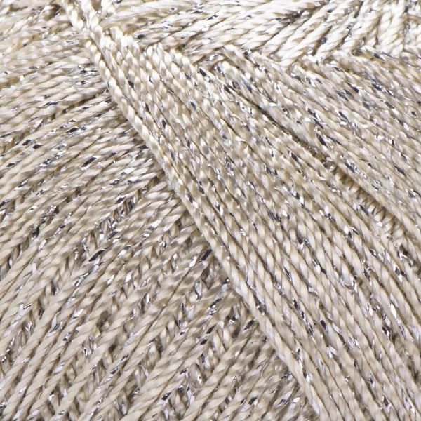 YarnArt Bright Metallic Glitter Yarn – 80% Polyamide 20% Metallic Polyester, 90g 340m, Soft Sparkle Fiber for Crochet, Lace, Summer Tops & Accessories – 4 mm Needle & Hook (121, Champagne Gold)