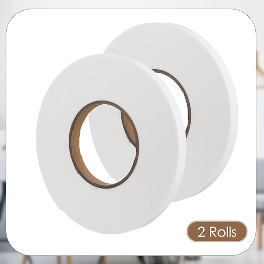 Tatuo 2 Rolls Double Sided Foam Tape for Mounting,1/2 Inch by 33 Feet,White