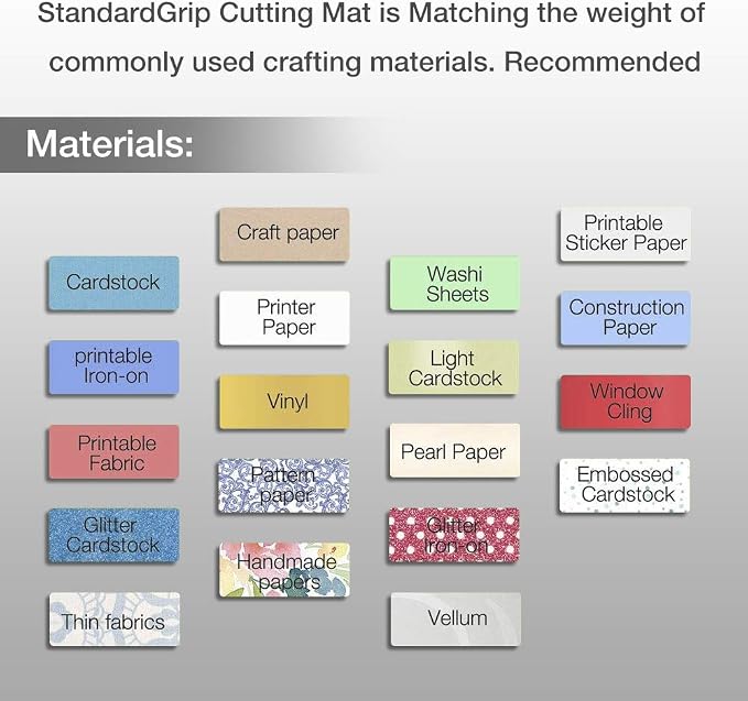REALIKE 12X12 StandardGrip Cutting Mats for Silhouette Cameo 5/4/3/2/1(3 Pack),Gridded Adhesive Non-Slip Non-Slip Cutting Mat, Replacement Accessories Set Mats Vinyl Craft Sewing