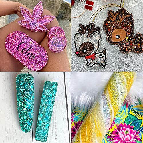 Multicolored Chunky & Fine Glitter Mix, 36 Colors Chunky Sequins & Powder Mix - Iridescent Cosmetic Glitter Flakes for Nail Art, Face, Body, Eyes & Crafts